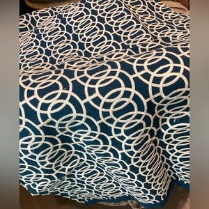 Vintage Fabric Navy and White Embroidered